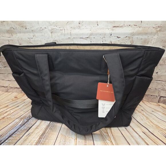 LoveVook Black Travel Bag Laptop Bag Suitcase Bag Zipper Compartments - Picture 2 of 3